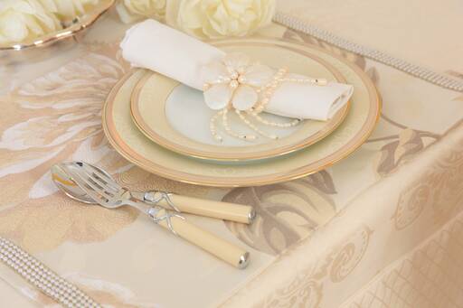 LUXURY LIDIA BERSANI HOME FASHION COLLECTION - beautiful and unique placemats with pearls decorations, modern style